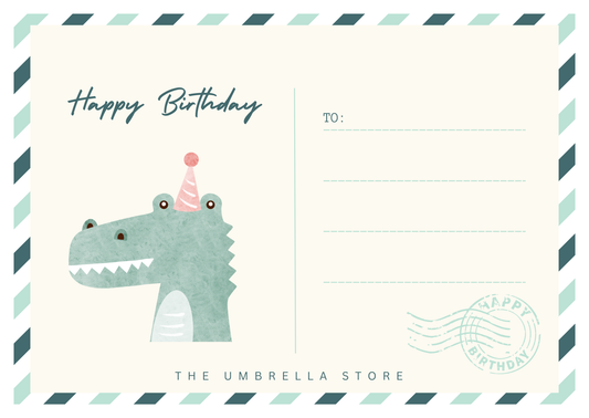 Happy Birthday Postcard - Dino
