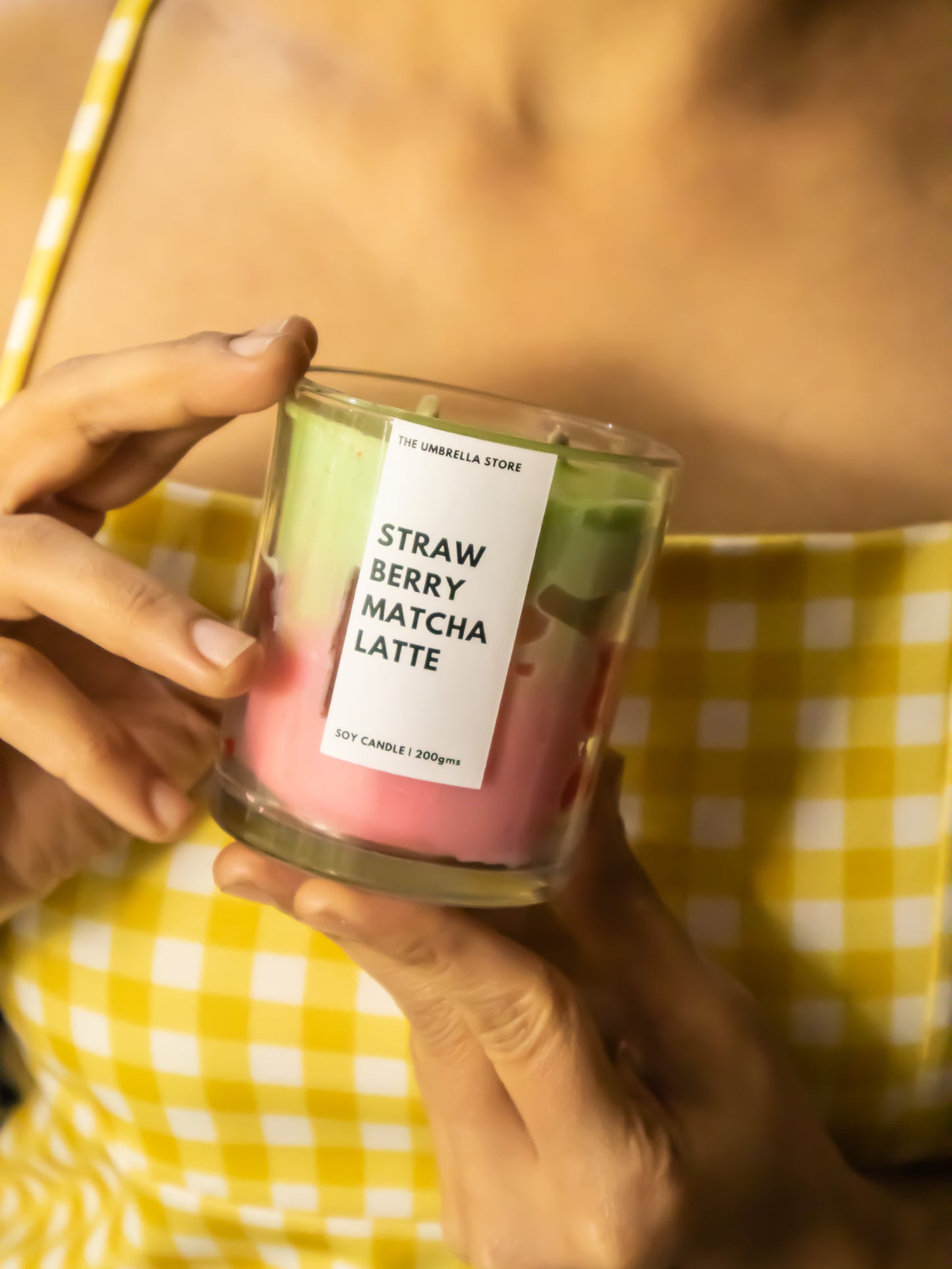 Strawberry matcha latte Candle | ICED STRAWBERRY MATCHA CANDLE