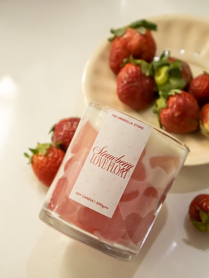 Strawberry Love float Candle | ICED STRAWBERRY CANDLE