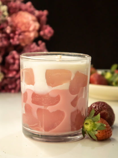 Strawberry Love float Candle | ICED STRAWBERRY CANDLE