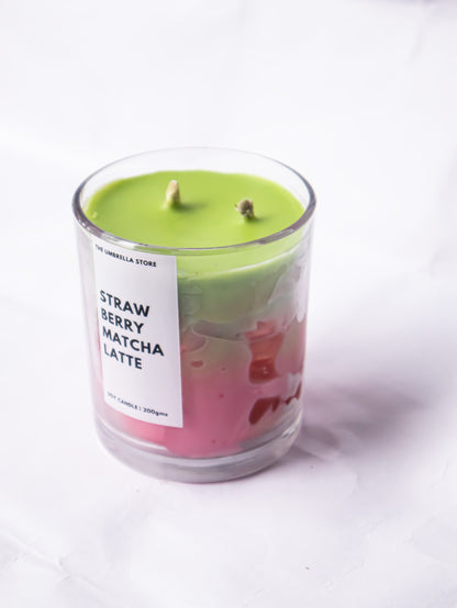 Strawberry matcha latte Candle | ICED STRAWBERRY MATCHA CANDLE